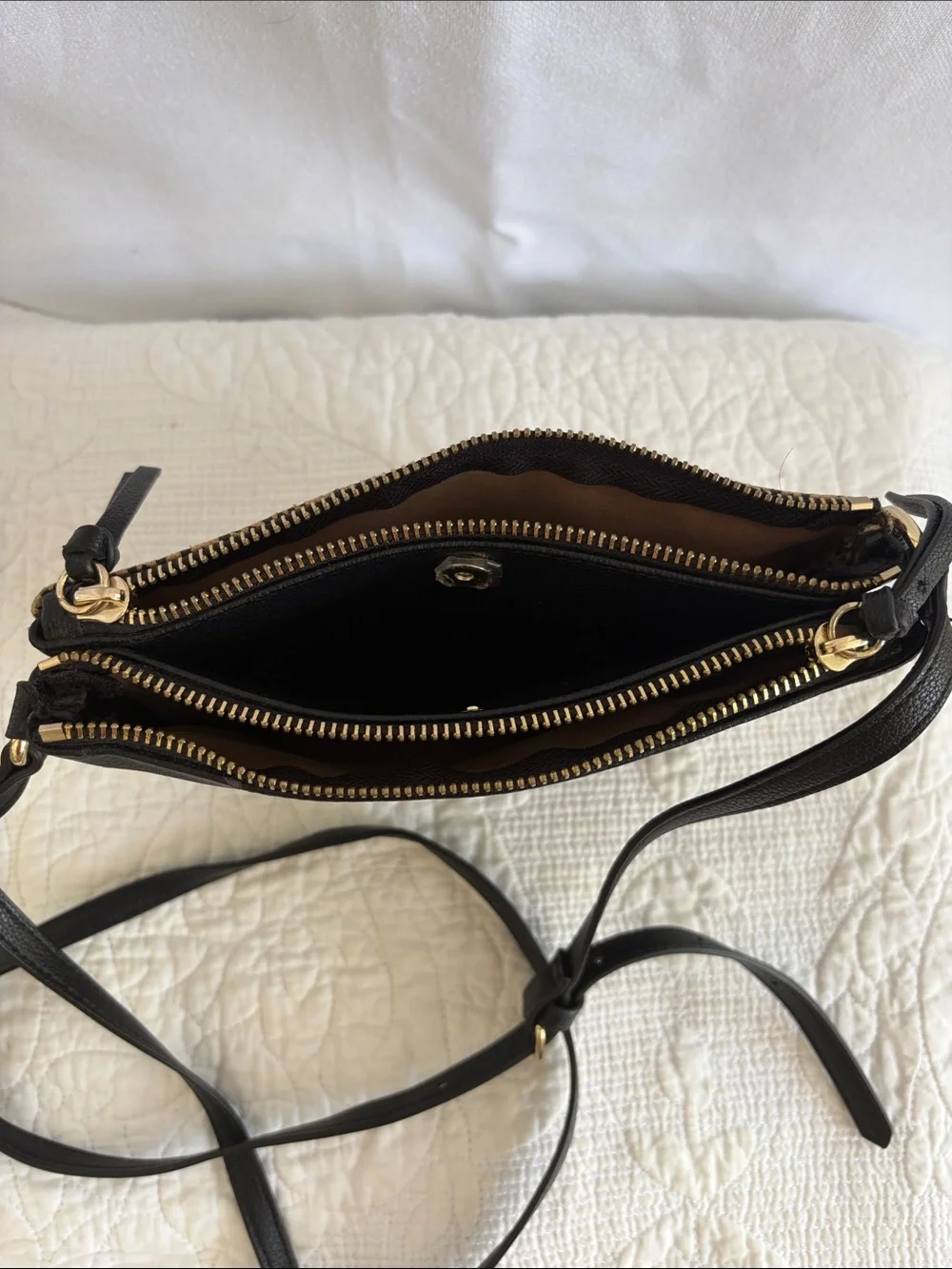Old Navy Leopard-Print Tan and Black Crossbody with Black Adjustable Strap